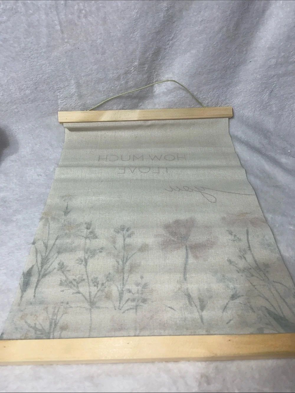 How Much I Love You Floral Wall Hanging - Cream and Pink